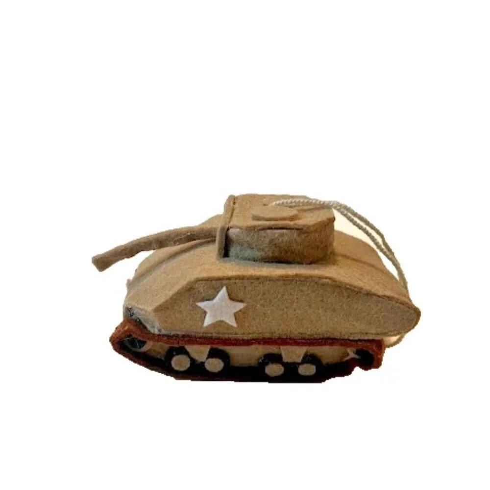 NEW Handcrafted US Army Sherman Tank Wool Felt Model Ornament
